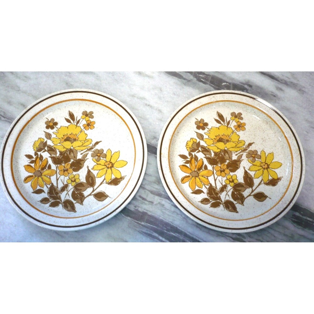 Vintage MCM Shannon Aran Stoneware Lakewood Salad Dessert Plates 7.5 in set of 2